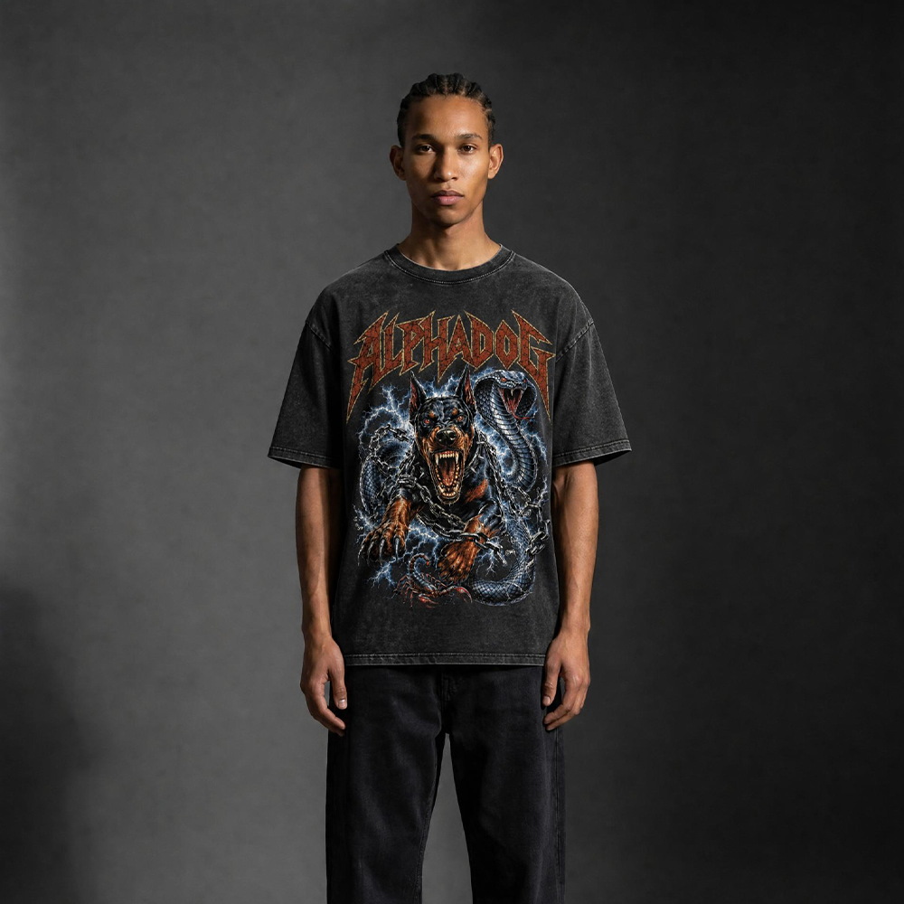 Snow-Washed Oversized "The Triarchy" T-Shirt