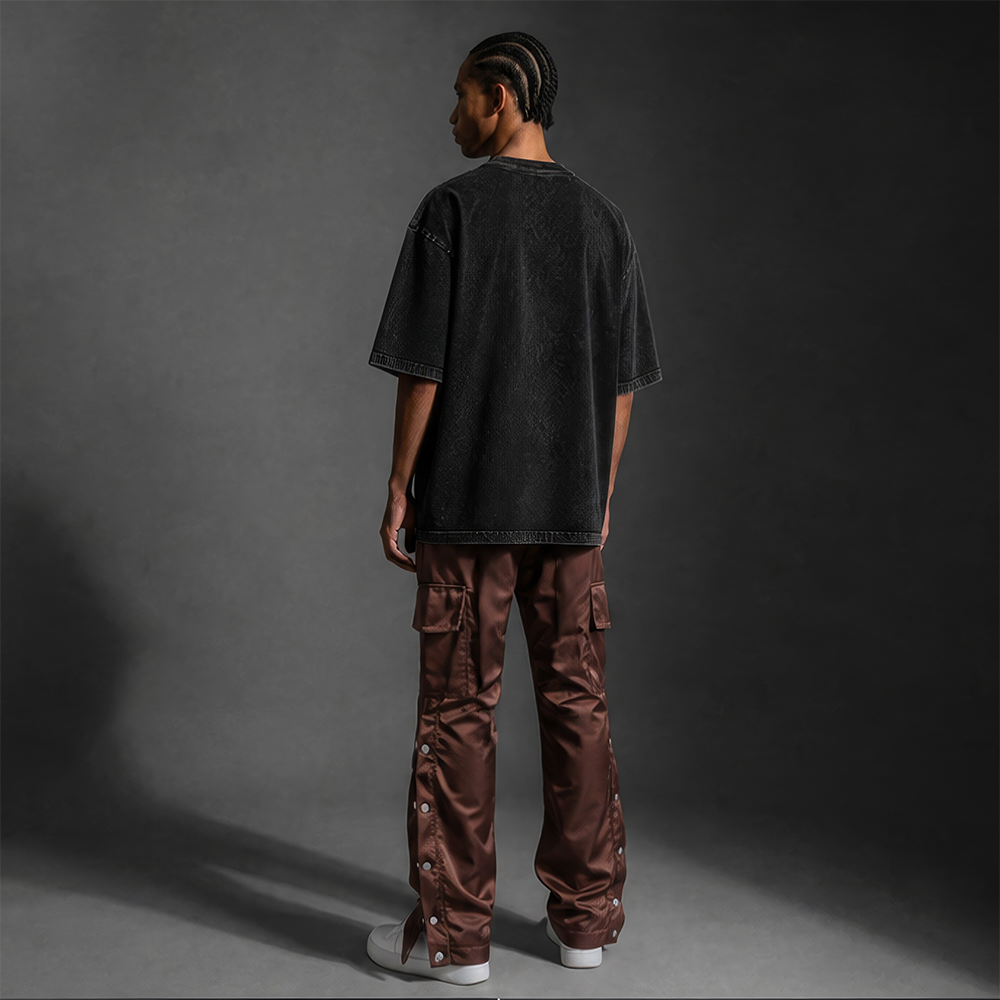 Satin Snap Cargo Pants V1 – Brown