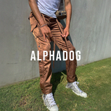 SATIN SNAP CARGO PANTS V1 - BROWN