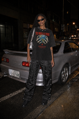 Satin Snap Cargo Pants V1 – Black