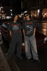 Snow-Washed Oversized "Mecha-Rex" T-Shirt