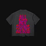 Snow-Washed Raw-Hem "All My Friends" T-Shirt