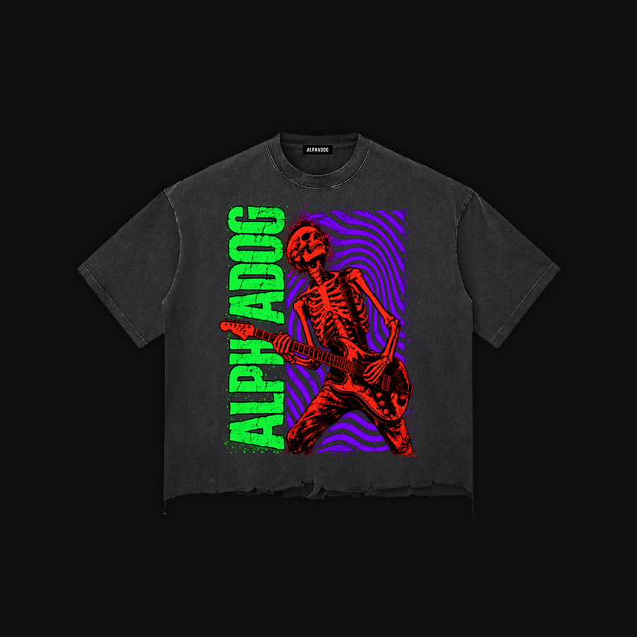 Snow-Washed Raw-Hem "All My Friends" T-Shirt