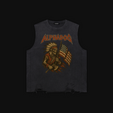 Snow-Washed Oversized "Warrior" Tank Top