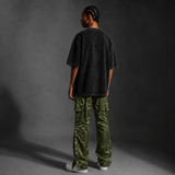 Satin Snap Cargo Pants V1 – Olive Green