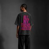 Snow-Washed Raw-Hem "All My Friends" T-Shirt