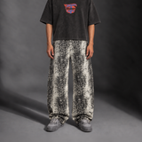 Snake Print Barrel Leg Pants