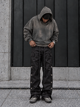 Satin Snap Cargo Pants V1 – Black