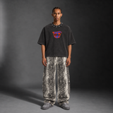 Snake Print Barrel Leg Pants
