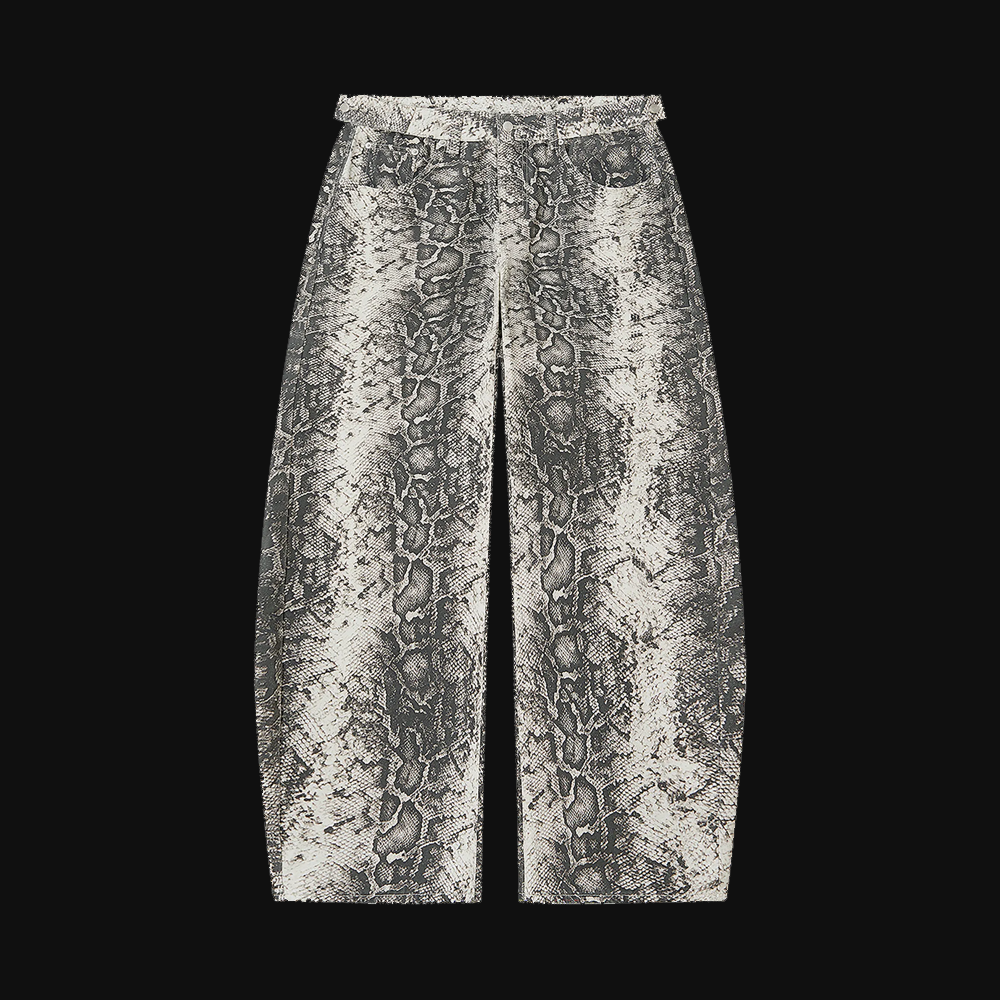 Snake Print Barrel Leg Pants
