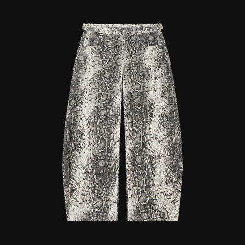 Snake Print Barrel Leg Pants