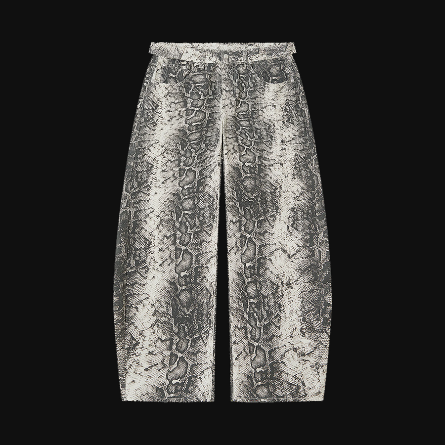 Snake Print Barrel Leg Pants