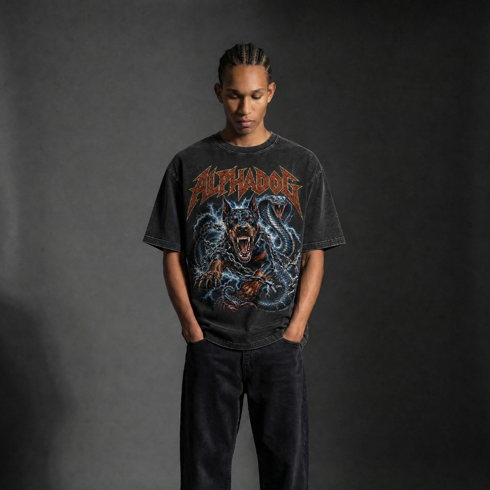 Snow-Washed Oversized "The Triarchy" T-Shirt