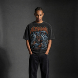 Snow-Washed Oversized "The Triarchy" T-Shirt