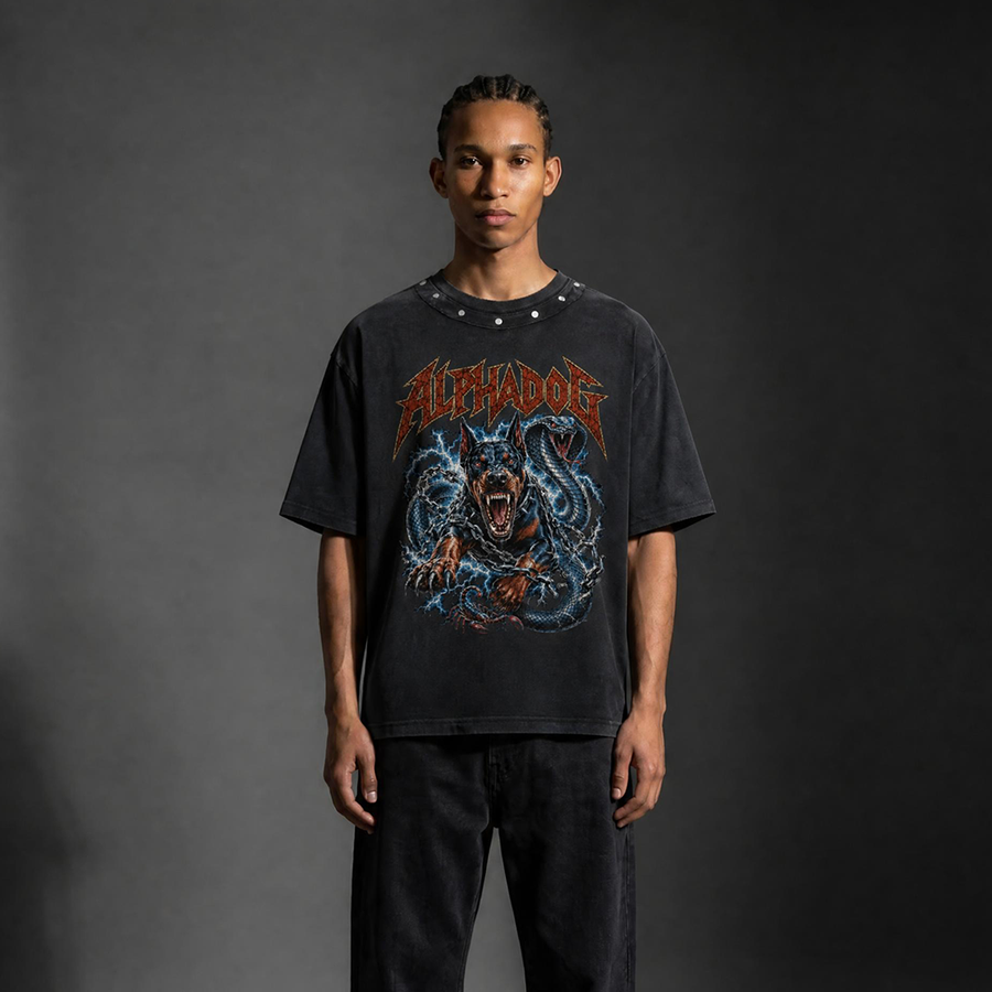 Studded Oversized "The Triarchy" T-Shirt
