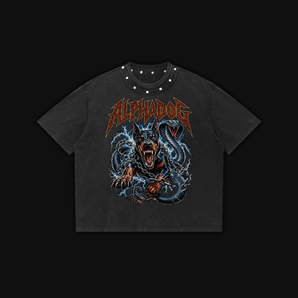 Studded Oversized "The Triarchy" T-Shirt