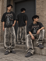 Snow-Washed Oversized "Eye4Eye" T-Shirt
