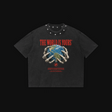 Studded Oversized "The World is Yours" T-Shirt