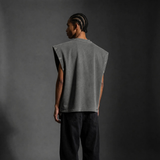 Vintage-Washed Oversized "Warrior" Tank Top