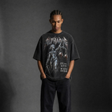 Snow-Washed Oversized "Eye4Eye" T-Shirt