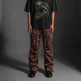 Satin Snap Cargo Pants V1 – Brown