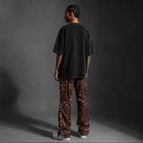 Satin Snap Cargo Pants V1 – Brown